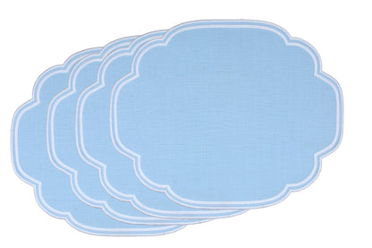 Gelato Scalloped Placemat Set of 4 33x48cm Baby Blue