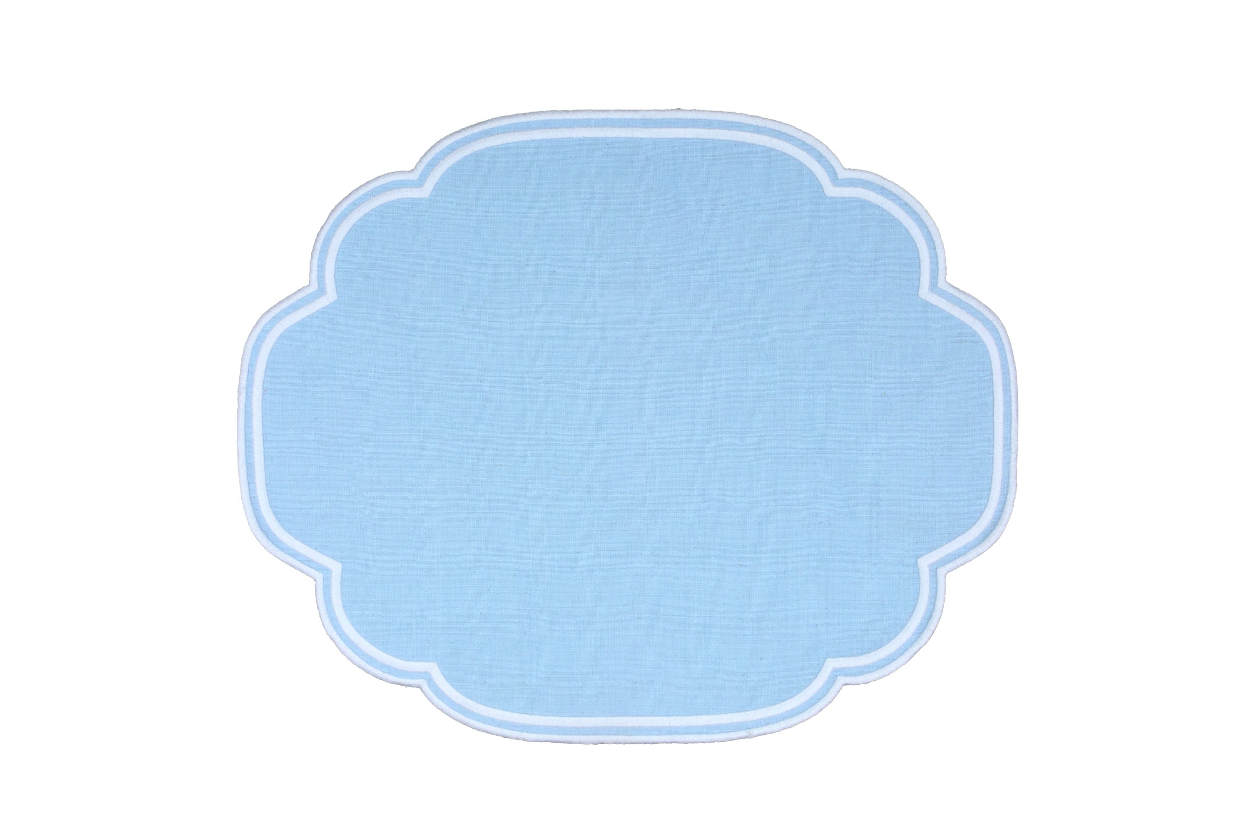 Gelato Scalloped Placemat Set of 4 33x48cm Baby Blue