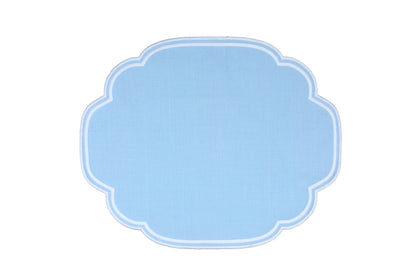 Gelato Scalloped Placemat Set of 4 33x48cm Baby Blue