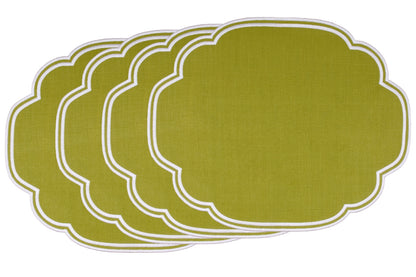 Gelato Scalloped Placemat Set of 4 33x48cm Pistachio Green