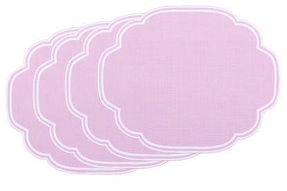 Gelato Scalloped Placemat Set of 4 33x48cm Pastel Lilac
