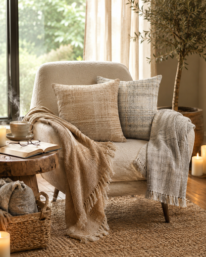 Sahara Textured Throw 130x170cm Soft Grey