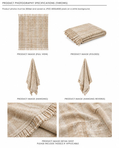 Sahara Textured Throw 130x170cm Warm Beige