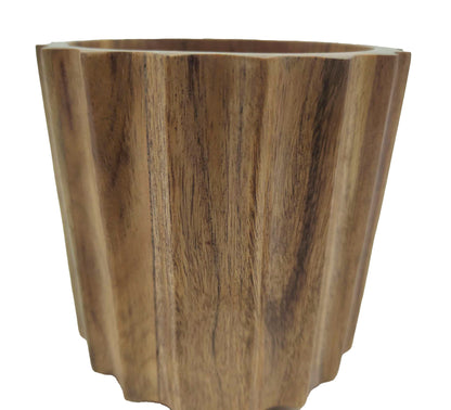 Ravello Fluted Utensil Holder Small 12x12x12cm Natural Brown