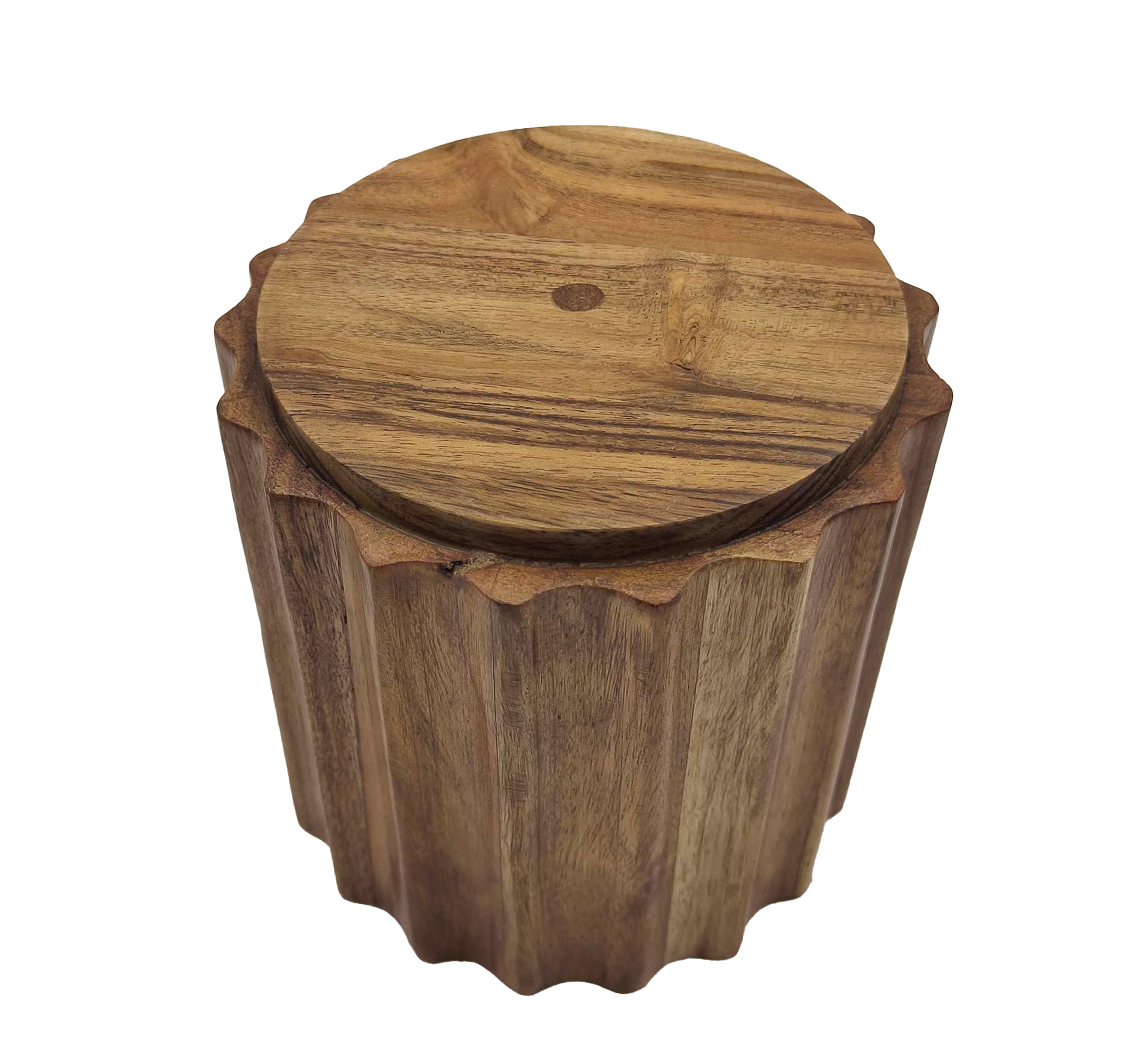 Ravello Fluted Utensil Holder Small 12x12x12cm Natural Brown