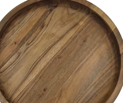 Siena Footed Serving Tray Medium 25x25x7.5cm Natural Brown