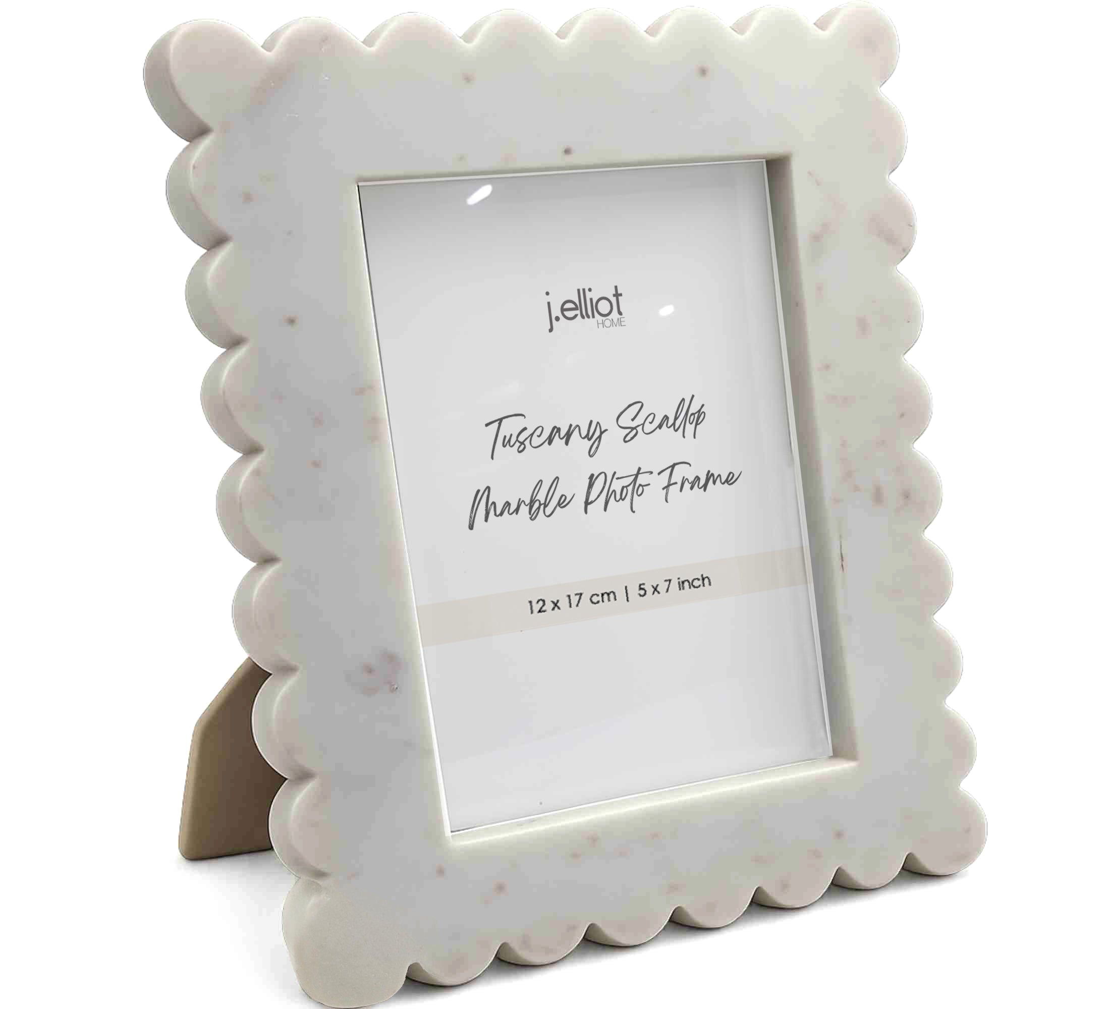 Tuscany Scallop Marble Photo Frame 12x17cm White