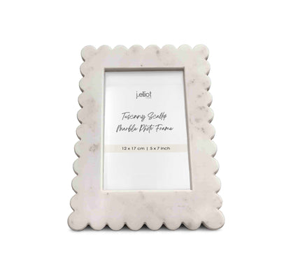 Tuscany Scallop Marble Photo Frame 12x17cm White