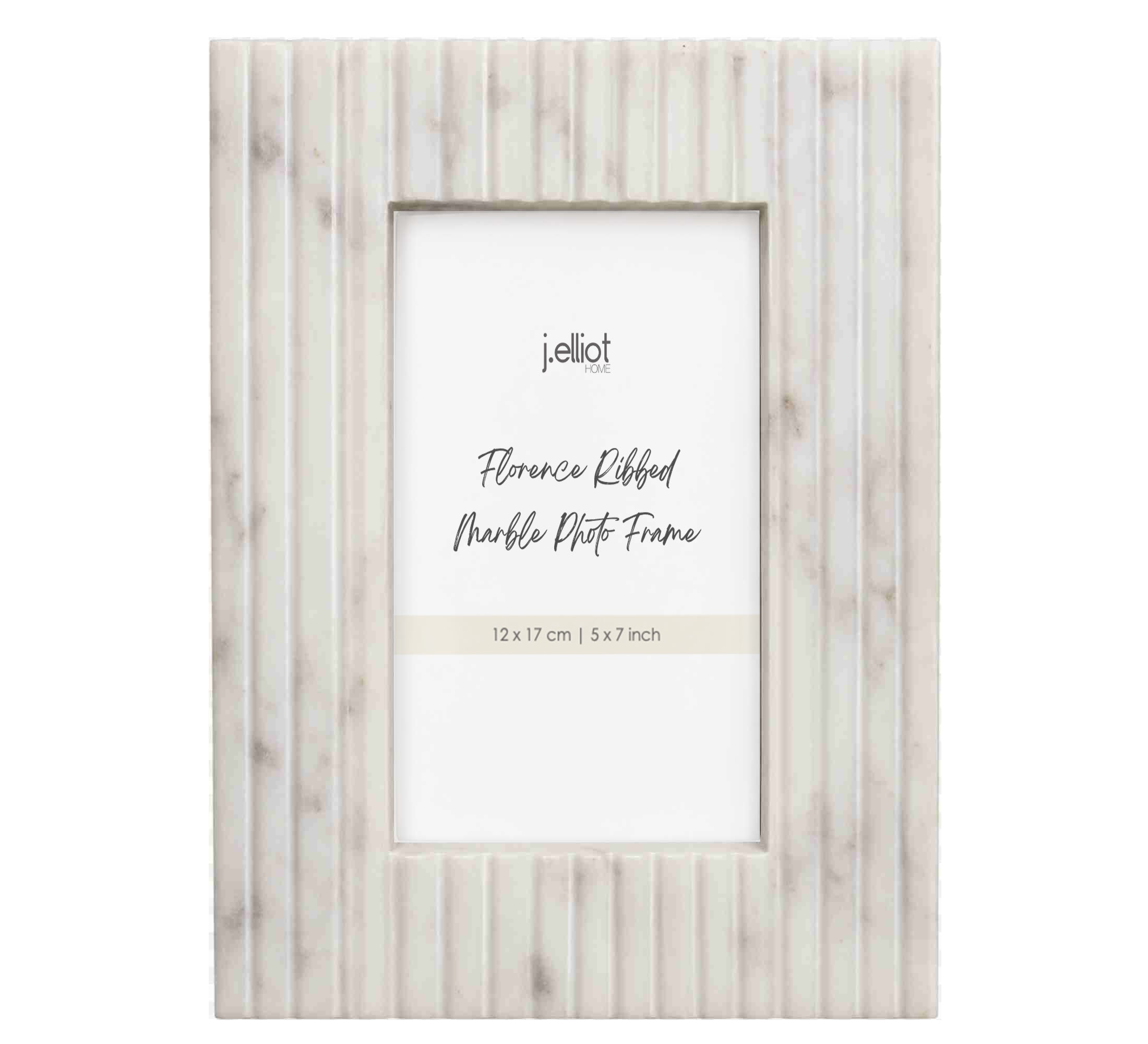 Florence Ribbed Marble Photo Frame 12x17cm White