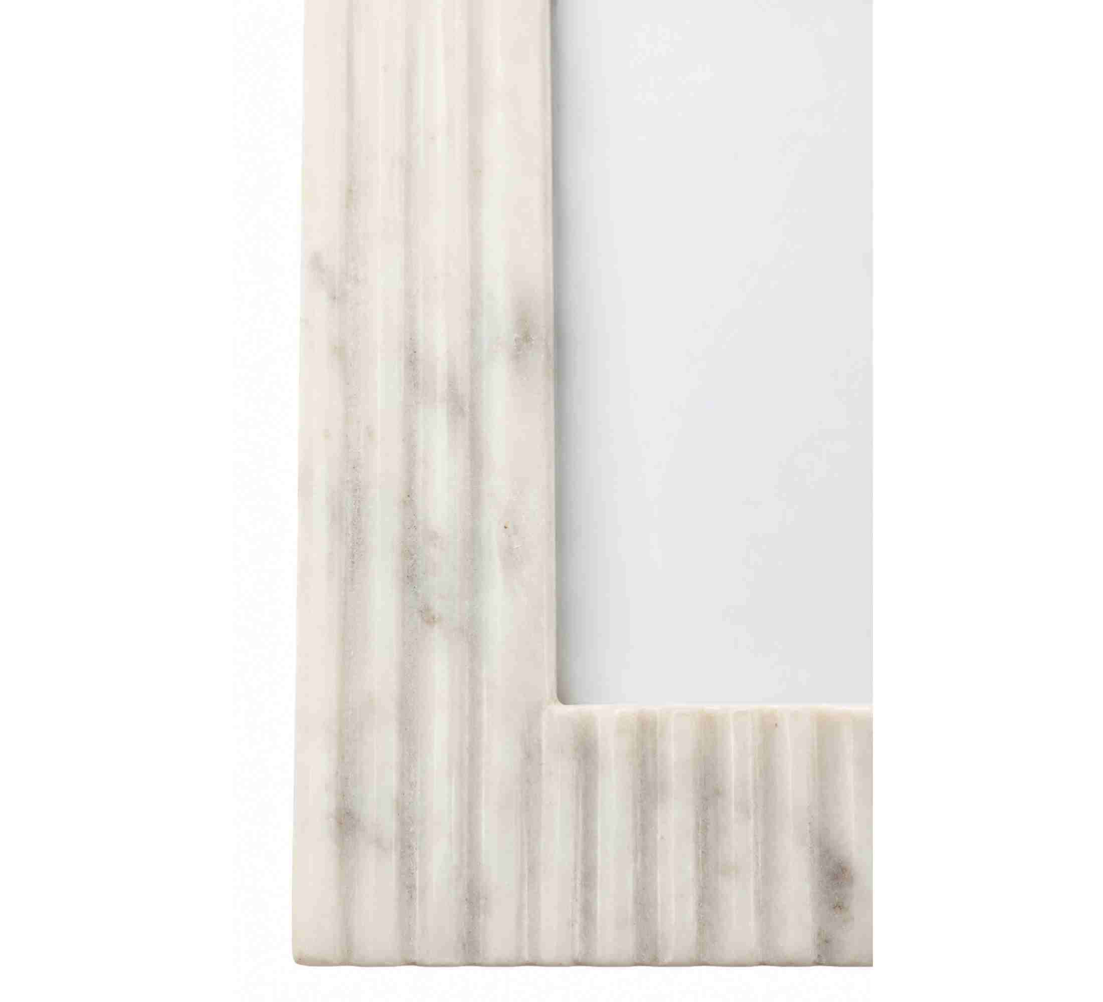 Florence Ribbed Marble Photo Frame 10x15cm White