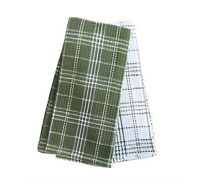 Collins 2pk Tea Towel 45x70cm Green