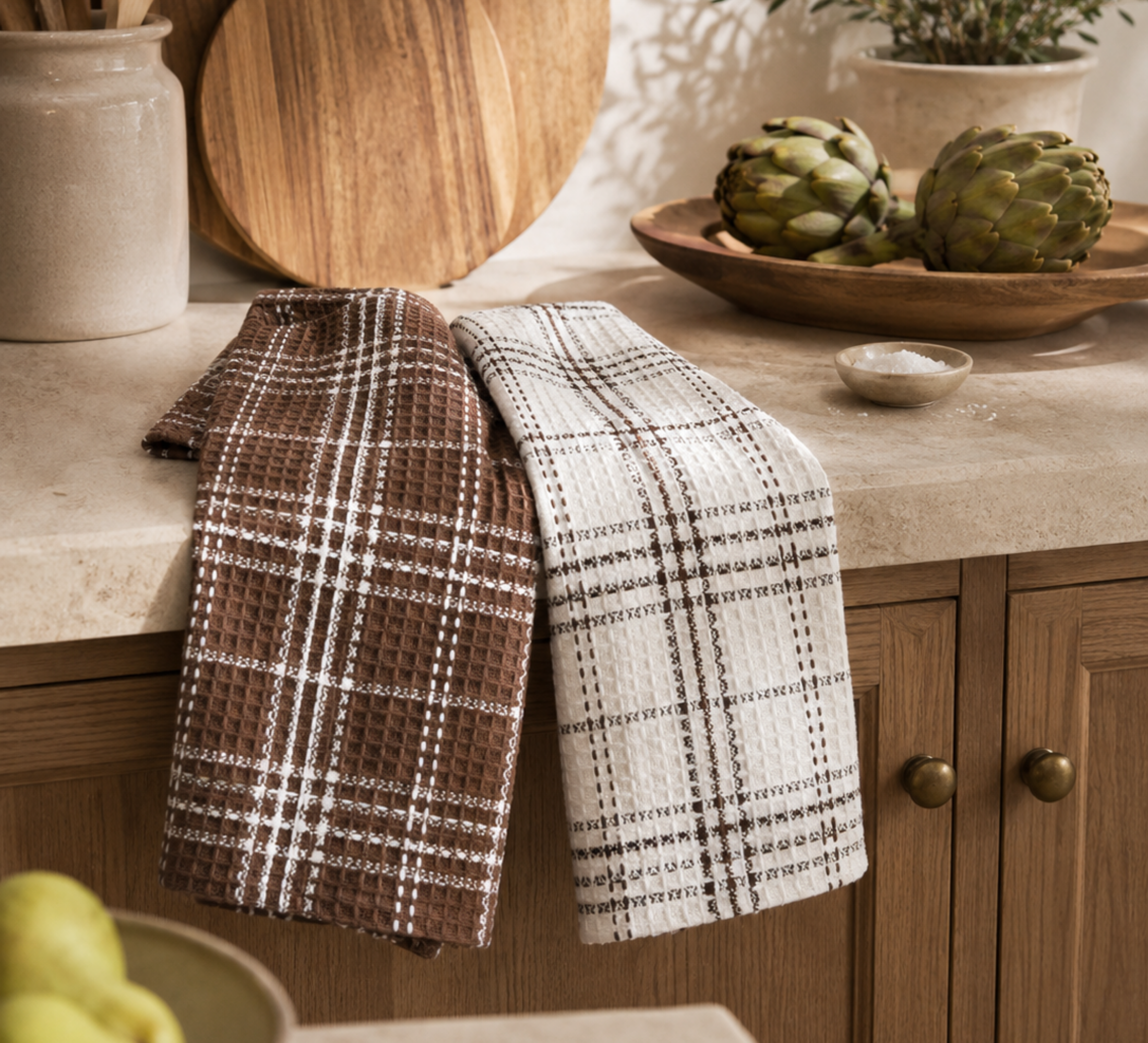 Collins 2pk Tea Towel 45x70cm Brown