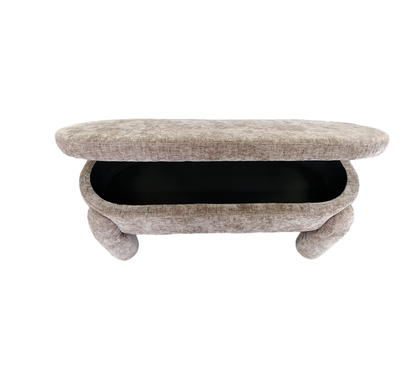 Albert Storage Ottoman 132x45x42cm Grey Beige