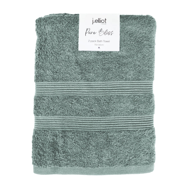 2 Pack Terry Towel 70x130cm Soft Teal