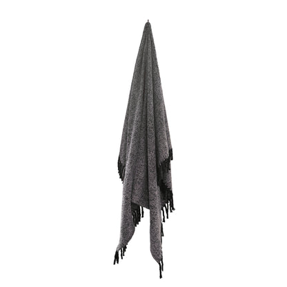 Alba Faux Mohair Throw 130x170cm Grey Black