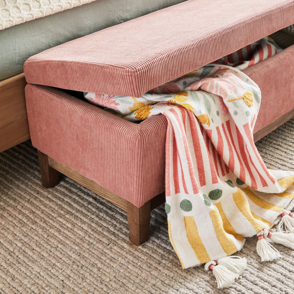 Albert Storage Ottoman 132x45x42cm Dusty Pink