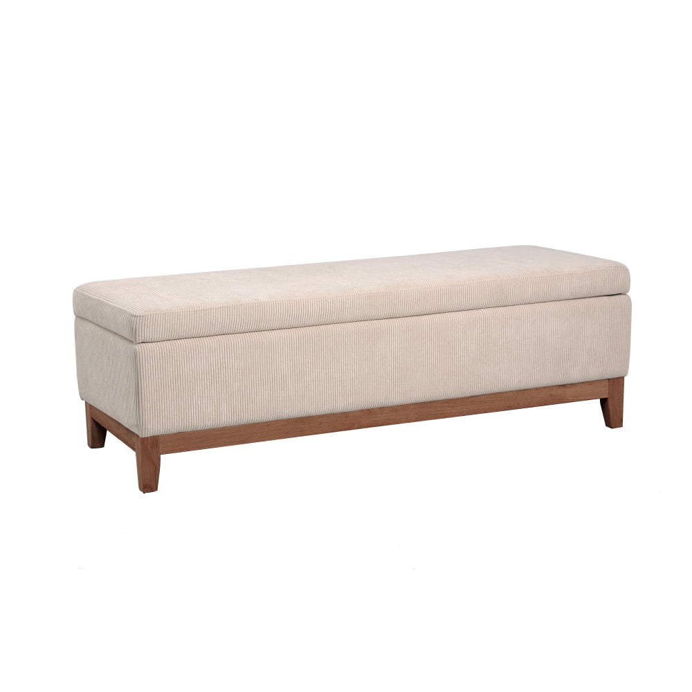Albert Storage Ottoman 132x45x42cm Grey Beige