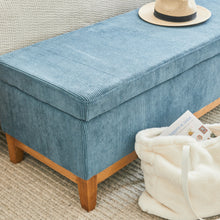 Load image into Gallery viewer, Albert Storage Ottoman 132x45x42cm Steel Blue; ETA Early May
