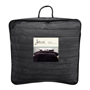 Arna 3 Pc Comforter King 255x240cm+ 2 Pillow Cases 48x73cm Charcoal; ETA Mid March