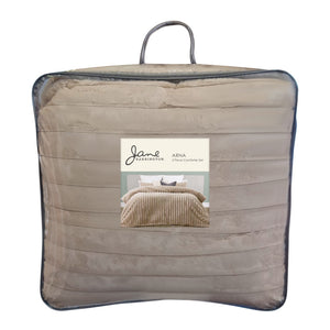 Arna 3 Pc Comforter King 255x240cm+ 2 Pillow Cases 48x73cm Natural; ETA Mid March