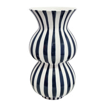 Load image into Gallery viewer, Arthur Stripe Vase 15x15x28cm Navy
