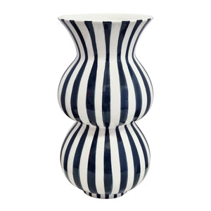 Arthur Stripe Vase 15x15x28cm Navy