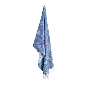 Aussie Turkish Towel 90x180cm Dusty Blue & White