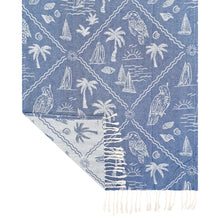 Load image into Gallery viewer, Aussie Turkish Towel 90x180cm Dusty Blue &amp; White
