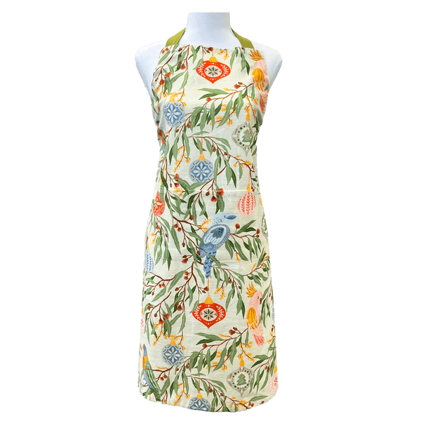 Australian Bird Christmas Apron 83x68cm Green Multi
