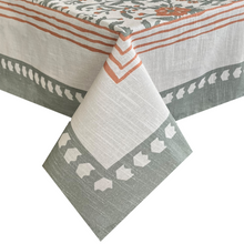 Load image into Gallery viewer, Basra Printed Tablecloth 150x270x0.5cm Muted Sage; ETA Early October
