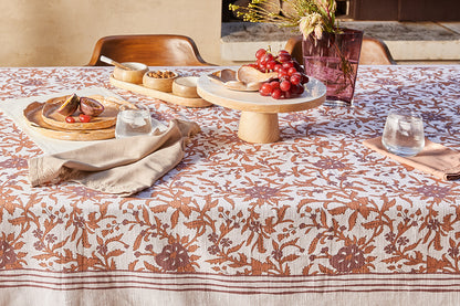Basra Printed Tablecloth 150x270x0.5cm Ochre