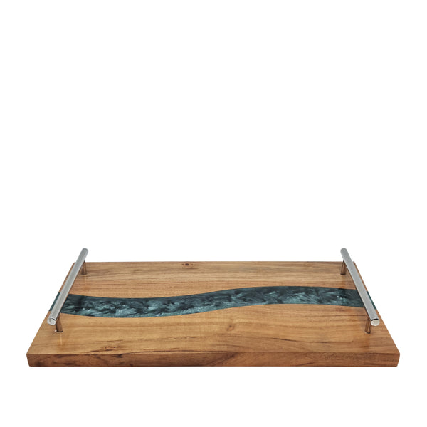 Bently Serving Tray With Handles 60x28cm Evergreen