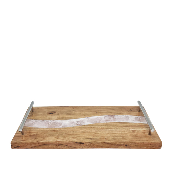 Bently Serving Tray With Handles 60x28cm White