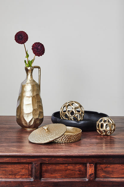 Bernice Hammered Vase Large 16x16x36cm Gold