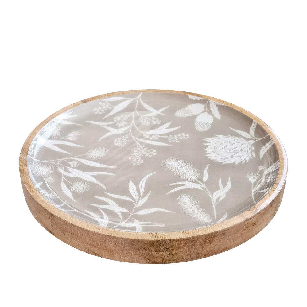 Bindi Round Serving Tray 38x38x4cm Grey Beige