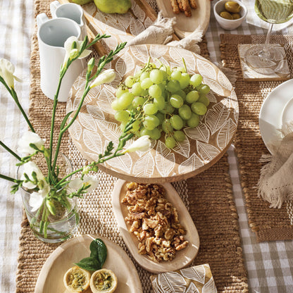 Blake Jute Placemat 4 pack 33x48cm White & Warm Taupe