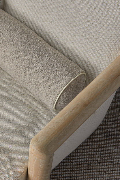 Brooklyn Bolster Boucle Cushion 18x60cm Milky Coffee