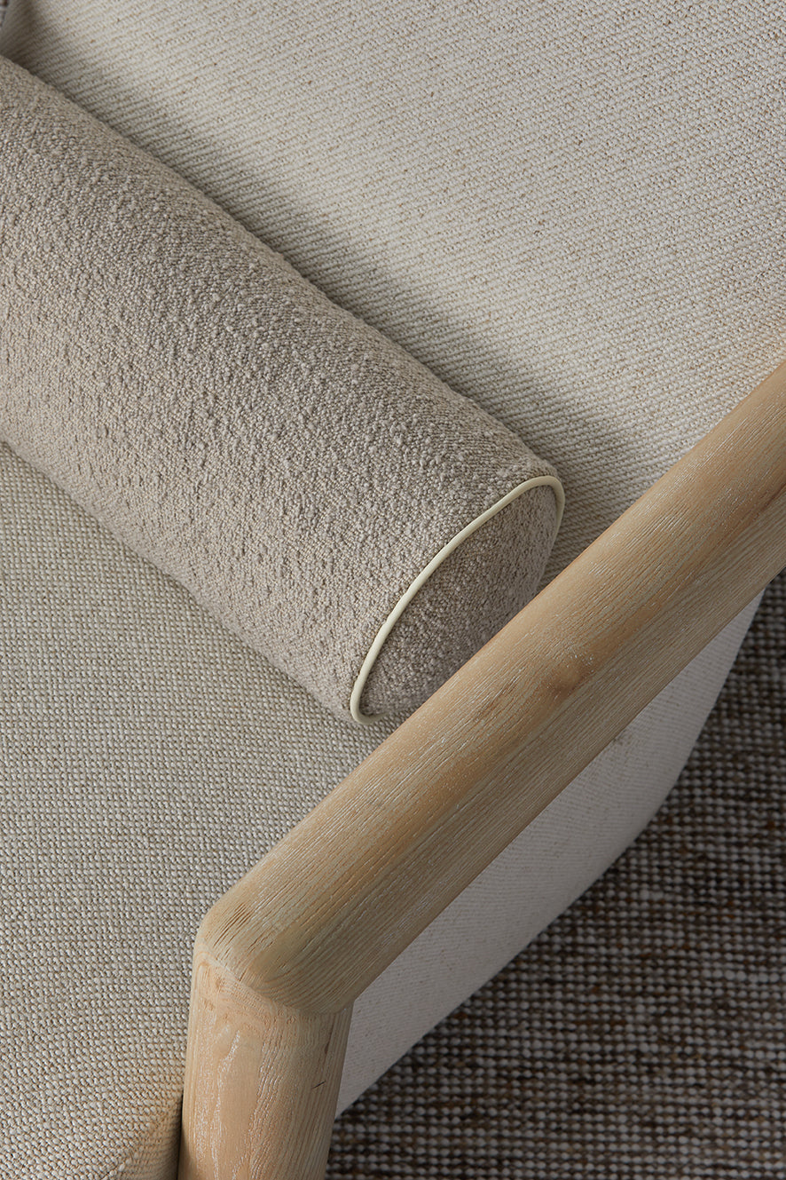 Brooklyn Bolster Boucle Cushion 18x60cm Milky Coffee