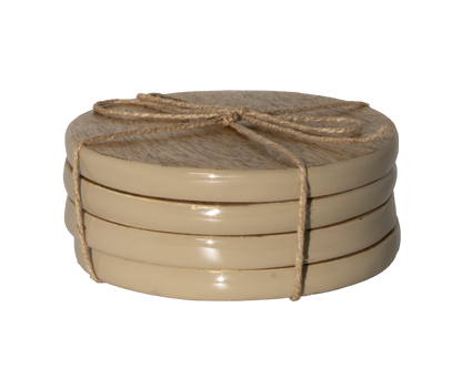 Corinne Coasters 4pk 10x10x1cm Light Taupe