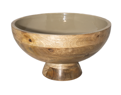 Corinne Pedestal Bowl 32x21cm Light Taupe