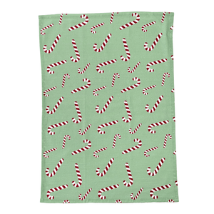 Candy Cane Tea Towel 2pk 50x70cm Mint & White Multi; ETA Early September