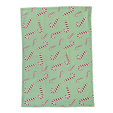 Load image into Gallery viewer, Candy Cane Tea Towel 2pk 50x70x1.5cm Mint &amp; White Multi
