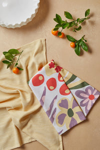 Charmie 2 Pack Tea Towels 50x70x0.2cm Floral Yellow Multi; ETA Early October