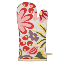 Load image into Gallery viewer, Charmie Oven Mitt 2pk 19x35x2cm Yellow Floral Multi; ETA Early October
