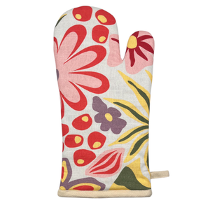 Charmie Oven Mitt 2pk 19x35x2cm Yellow Floral Multi; ETA Early October