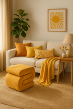 Load image into Gallery viewer, Serpentine Velvet Ottoman 51x47x45.5cm Apricot Stone
