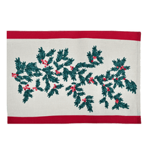 Load image into Gallery viewer, Christmas Foliage Placemat Set of 4 33x48cm Green Multi
