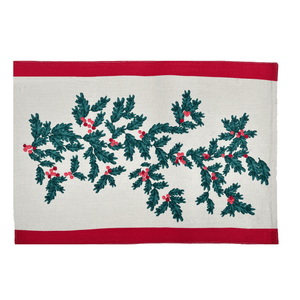 Christmas Foliage Placemat Set of 4 33x48cm Green Multi