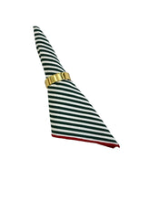 Load image into Gallery viewer, Christmas Stripe Napkins 4pk 45x45cm Green &amp; White Multi

