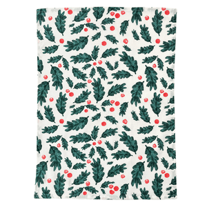 Christmas Foliage Tea Towel 2pk 50x70cm Green Multi